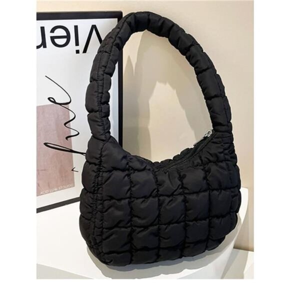 Quilted Ruched Shoulder Bag - Picture 3 of 16